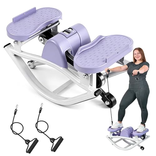 Rock Fitness Stepper, Portable Step Rocker Side to Side at Home, Aerobic Workout Machine Fitness Equipment Suitable for Apartment and Dormitory (Purple)
