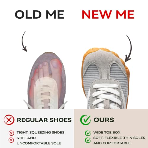 Image of Barefoot Shoes Women Casual Sneakers,Wide Toe Box Shoe Women Zero Drop Shoe | Barefoot Shoes Men,Minimalist Trail Running Shoe,Non-Slip Lightweight Breathable Comfortable Fashion Walking Hiking Shoes