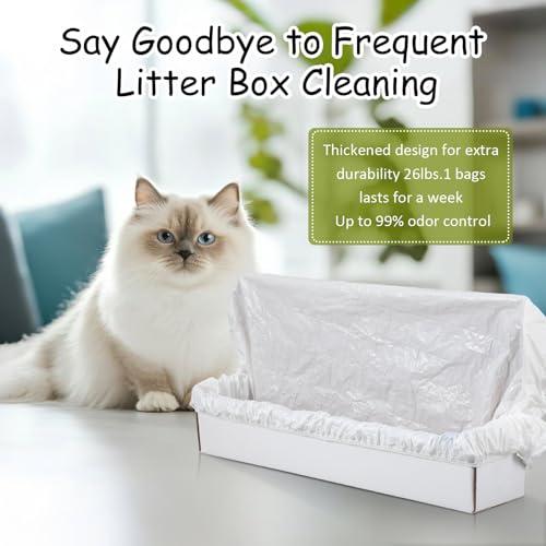 Sacs litière autonettoyante X5 transparents avec élastique pour bac à chat