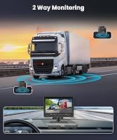 VECHTEL 2*Rückfahrkamerakabel mit 7"-Monitor, Einparkhilfe, 18-LED-Rückfahrkamera, Nachtsicht/IP68 wasserdicht für SUVs, Loop-Videoaufzeichnung mit 64-GB-SD-Karte, 12–24 V DC – Ansicht 6