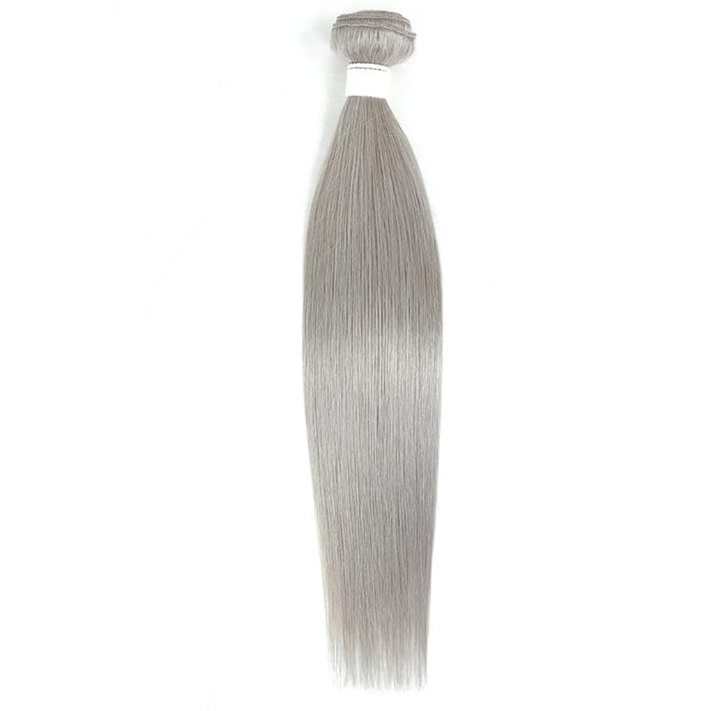 Tissage En Lot Brésilien Naturel Remy Lisse Gris Argenté, Extension De Cheveux, 8 À 26 Pouces, Lots De 1/3/4 Pièces