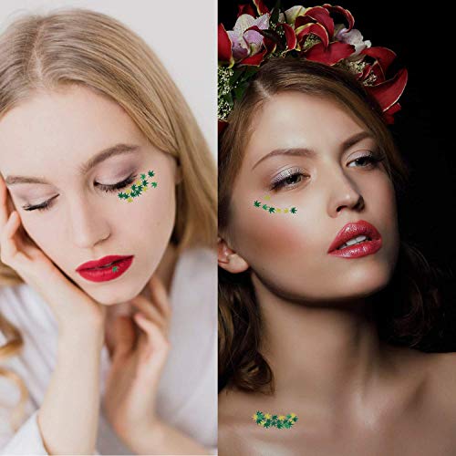 Laza Leaves Chunky Glitter Flakes Nail Art Pailletten Pot Weed Leaf Shine Shaped Pomona Green Azurgrün gemischt… – Bild 7