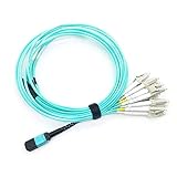 Karono MPO/MTP to 12 Fiber Breakout Cable, MPO/MTP to 12 x LC (6 Duplex), 10G/40G QSFP 40GBase-SR4,...
