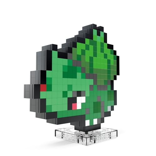 Mega PokéMon Showcase - Bulbasaur, Set In Stile Retrò Pixelato Da Costruire Con 374 Pezzi, Con Base Piana Per Esporlo E Incisione Sul Retro Per Appenderlo, Giocattolo Per Bambini, 13+ Anni, HTH75 - 4