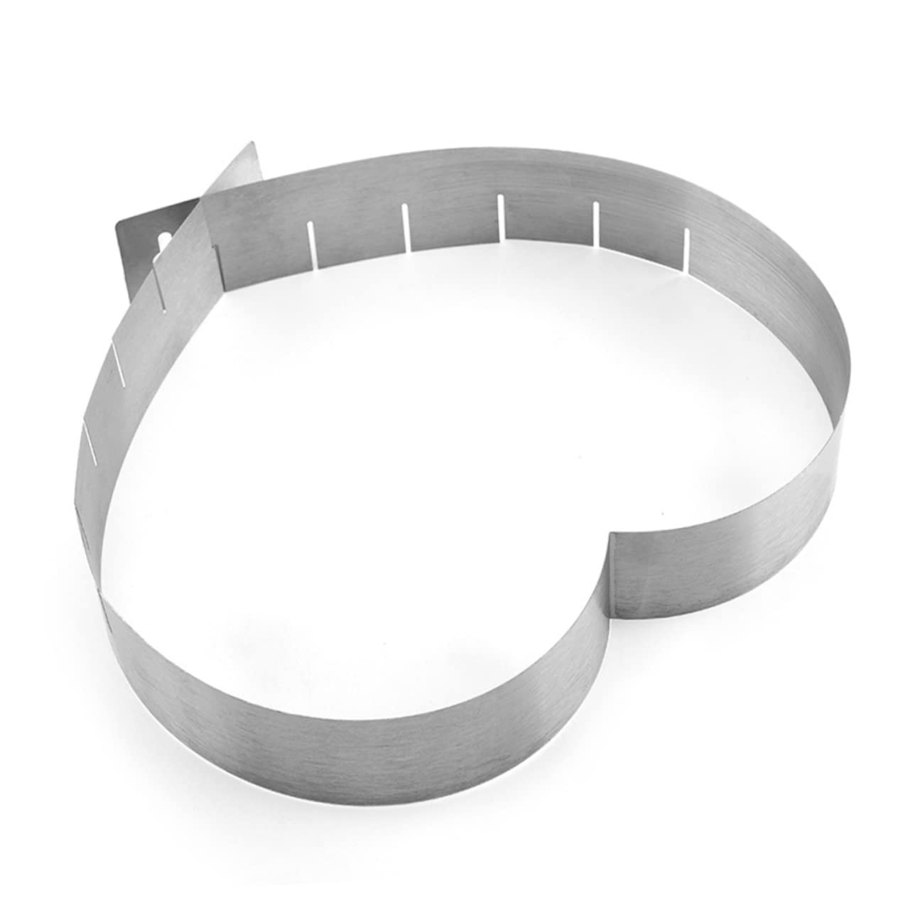 SOLUSTRE Adjustable Heart Shaped Cake Mold Reusable Stainless Steel Baking Tool for Mousse Desserts Lightweight Design for for DIY Baking Creative Cakes