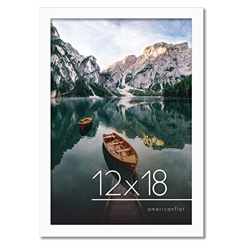 Americanflat White Picture Frame 12X18 - Engineered Wood With Shatter Resistant Glass - Horizontal And Vertical Formats For Wall #TOP15