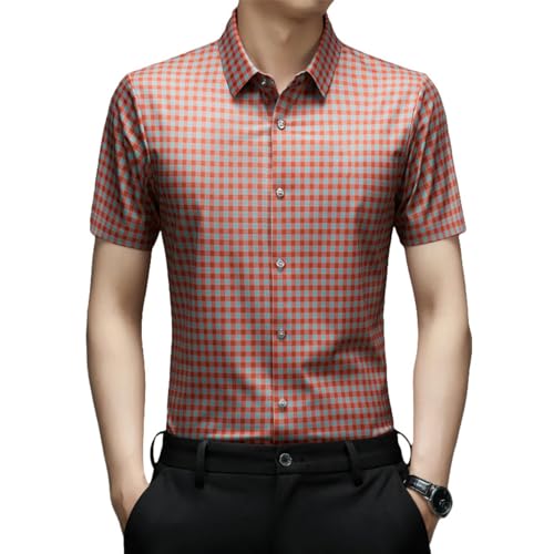 Chemise à carreaux homme USTZFTBCL à manches courtes pour look business et décontracté