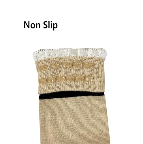 Image of Bestjybt Women Thigh High Socks Cotton Warm Striped Over Knee High Socks | Well-made, Not Sheer, Thick, Leg Warmers, Long Knee High Boot Socks, Comfortable, Thigh-friendly, Stay up, Fit Well