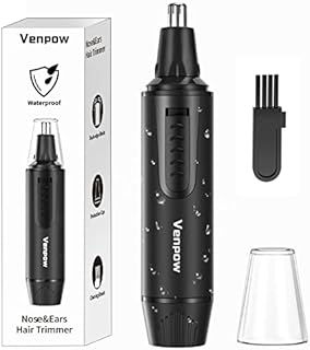 Ear and Nose Hair Trimmer Clipper Professional Not Pulling Eyebrow Ear Nose Trimmer with Dual Edge Spinning Blades , IPX7 Waterproof, Black