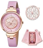 BLACK BY BLUE BRAVE Women Watches 3 Genuine Diamonds Pink Mother of Pearl Dial Ladies Watch with ...