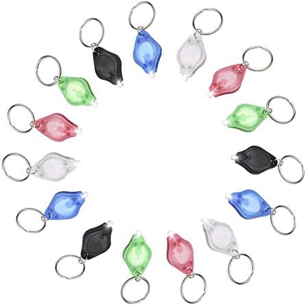 Jowbeam 15 Packs Mini Keychain Mini LED Flashlight Key Ring Light Torch Light Lamp, Dog Light, Dog Collar Light, White Beam