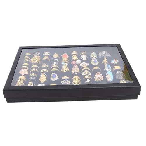 Boîte de rangement de bijoux avec plateau amovible et support bague pour tiroir