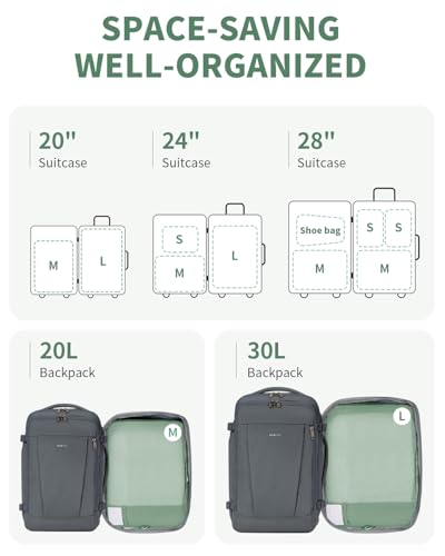 Cubes d'emballage de voyage ECOHUB lot de 6 organiseurs lavables