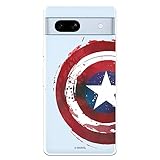 Coque Google Pixel 7A Officiel Marvel Captain America Shield pour protéger votre téléphone portable en silicone transparent souple avec licence officielle Marvel
