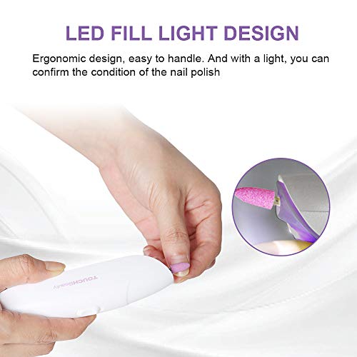 TOUCHBeauty Elektrische Nagelfeile Kabellos 5 in 1 Maniküre Set mit LED Licht Nagelfräser Nagelpuffer Polierer… – Bild 4