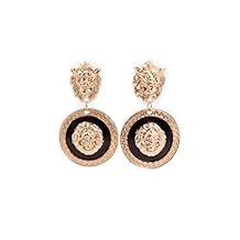 Women Street Trendy Fashion Jewelry Hook Earrings Set Metal Gold Bling Lion Round