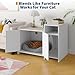 31.5 Inch Modern Litter Box Enclosure Cabinet,Wooden Concealed Litter Box with Vent Door/Side Storage/Drawers and Shelves/Versatile Cat Furniture for Small Items/Top Guard,for All Kinds of Cats.