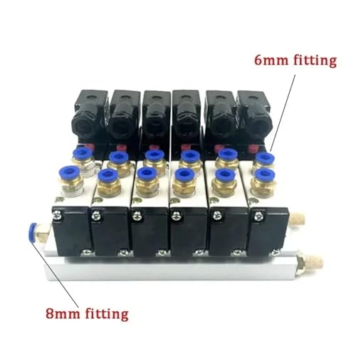 Bloc electrovanne 4V210-08 220V de haute précision avec embase robuste 6 positions - 3