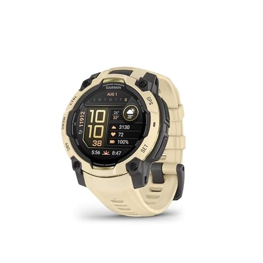 Garmin Instinct 3, 45mm rugged GPS smartwatch with AMOLED screen,built in sports apps & health monitoring, LED flashlight, shock resistant, 10ATM, up to 18 days battery life, Citrine