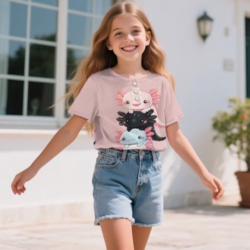 Kids Short Sleeve Henley T-Shirt for Girls 2-16Y Button Down Shirts Summer Casual Active Outdoor School Tops4