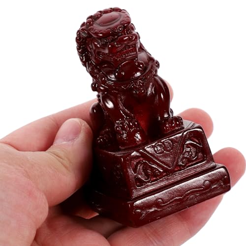 Operitacx Redwood Lion Ornaments Decorative Lion Statue for Home Office Tabletop Adorns for Living - Image 2