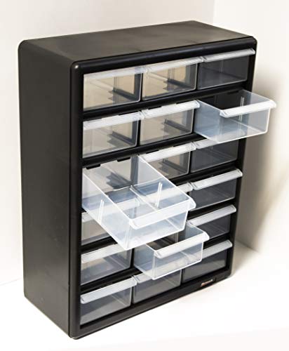 Homak 18-Drawer Parts Organizer, Black, HA01018001,Black Matte - Thumbnail 3