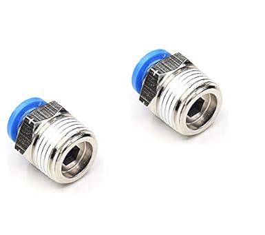 Pneumatic Straight Connector 12mm Tube 1/2 inch Bsp Thread Pipe Push in Joint Type Male Quick Fittings Connector Pneumatic Air Fittings(Pack Of-2)