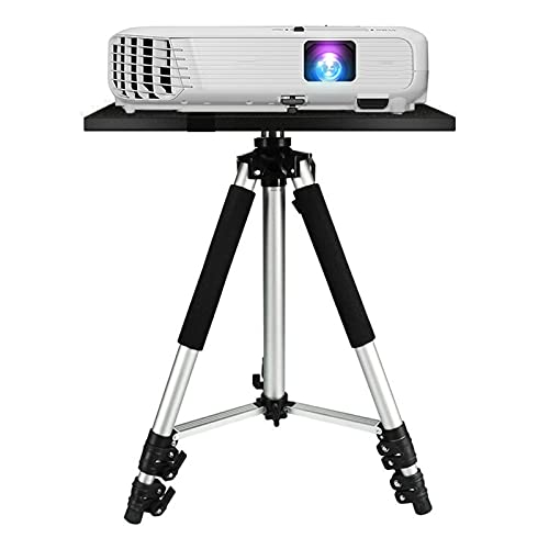 Trípode de soporte para proyector de altura ajustable de 20 a 55 pulgadas con bandeja para cine en casa, construcción de aluminio