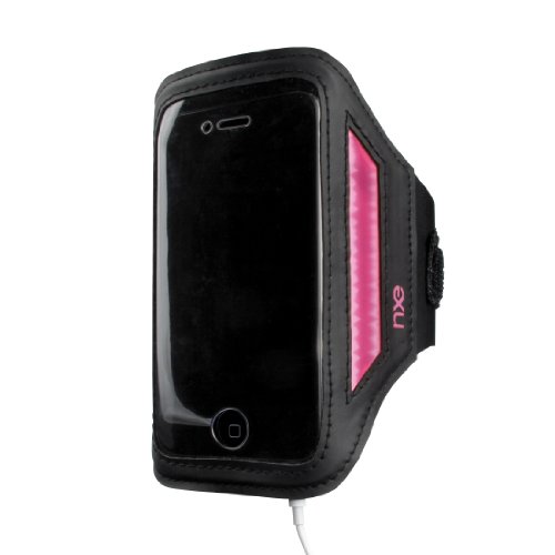 NXE EX-AP-4P-BAN-1 NXE iPhone/iPod Touch Activeband Reflective Sport Band - 1 Pack - Carrying Case - Retail Packaging - Black/Pink