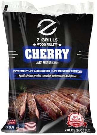 Z GRILLS Wood Pellets for Smoker Grill, 100% All-Natural Hardwood Cherry Pellet, 20lbs