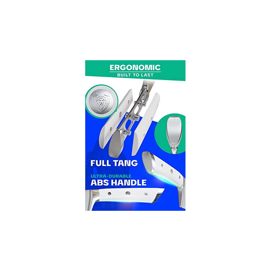 DALSTRONG-Knife-Set-Block-8-Piece-Gladiator-Series-German-High-Carbon-Steel-Kitchen-Set-Premium-Food-Grade-White-ABS-Polymer-Handles-NSF-Certified Dalstrong Knife Set Block-8pc-Gladiator Series-Giftable German High Carbon Steel Kitchen Set-Premium Food-Grade White ABS Polymer Handles-NSF Certified