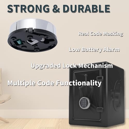 Gun Safe Lock with Programmable Electronic Keypad, Password Electromagnetic Lock with 2 Override Keys, Lock Fits High Security Safe Box and Security Cabinet (Solenoid with Override Keys) - Thumbnail 3