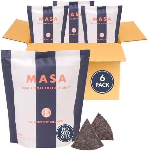 MASA Chips Blue Corn Tortilla Chips in Beef Tallow - 6pk x 5 oz