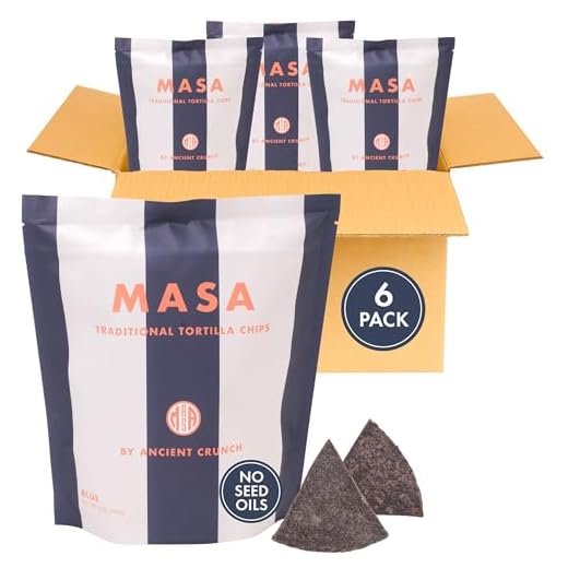 MASA Chips Blue Corn Tortilla Chips Cooked in Beef Tallow – Seed Oil Free Snack, 6pk×5 oz each– Handmade with Only Naturally Grown Blue Corn & Sea Salt, Gluten Free