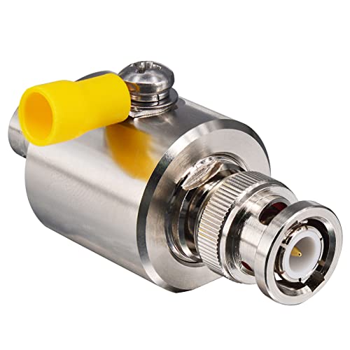 Image of YILIANDUO BNC Coaxial Lightning Arrestor Surge Protector BNC Male to Female 50 Ohm Thunder & Lightning Protection Device for CCTV Camera Video