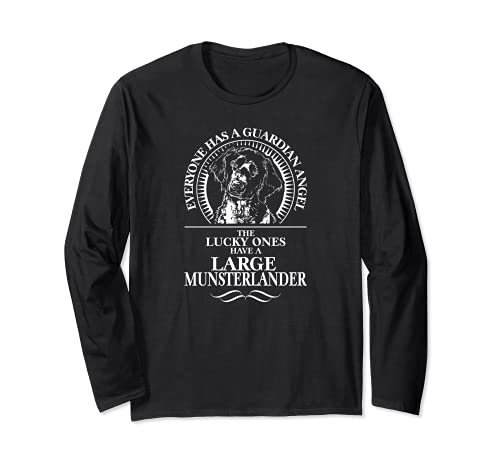 Proud Large Munsterlander Guardian Angel dog saying Long Sleeve T-Shirt, Black