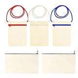 ZesNxj 5 Stück Taschen Zum Bemalen Für Kinder, DIY Blanko Stoffbeutel Inspirieren Malerei und Kreativität, Mäppchen Zum Bemalen, Kosmetiktasche Zum Bemalen