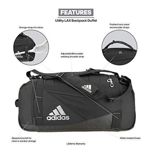 adidas Mochila unissex utilitária LAX, preta/prata, tamanho único