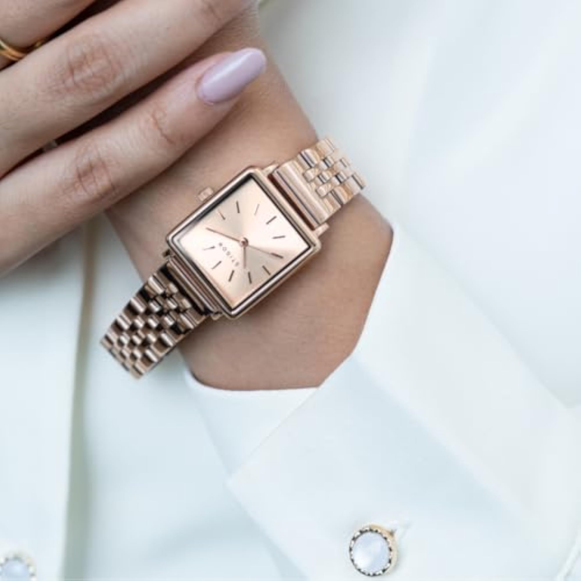 Women's Classic Petite Rose Gold Stainless Steel Analog Watch