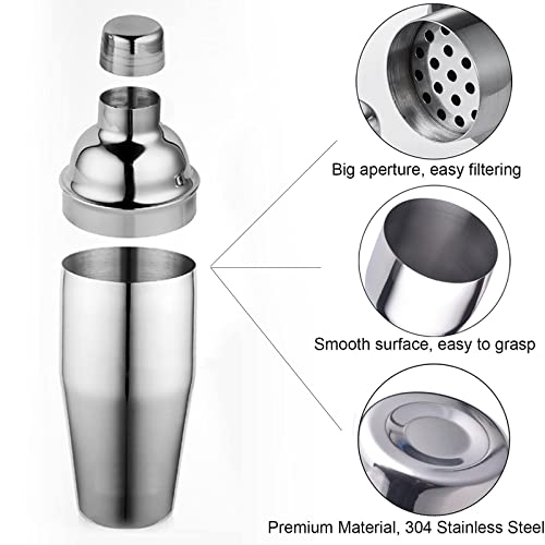 Cocktail Shaker Bottle, 12 Oz Martini Shaker Drink Shaker With Built-In Strainer For Bartending Home Bar, Stainless Steel Cocktail Shaker Bottles Essential Bar Accessories Bartender Kit Gifts #TOP2