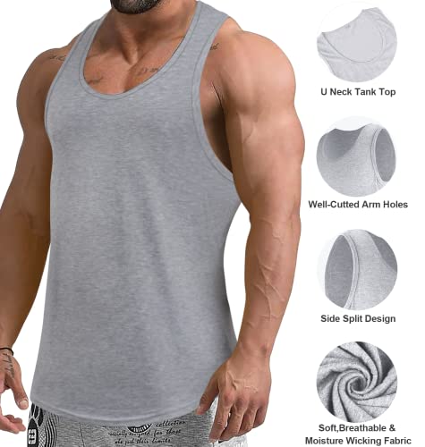Kawata Men's Workout Tank Top Quick Dry Gym Muscle Tees Fitness Bodybuilding Sleeveless T Shirts #TOP4