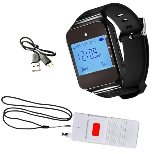 Pitadue Caller Restaurant Localizador Camarero Sistema de Llamadas Receptor de Llamada Botón de Llamada para Hookahs Servicio Clientes Ancianos Botón de Llamada Reloj