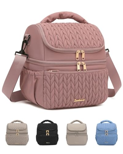 Leadvenst Breastmilk Cooler Bag - Large Capacity 12L & 10-Hour Insulated Bottle Cooler Bag with Detachable Divider for Tall Baby Bottles | Dual Deck Lunch Box for Women | Breast Pump Bags for Work