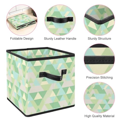Boîte de rangement pliable géométrique vert triangle pour armoire