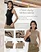 Sweetyweee 3 Pack Women Sleeveless Thermal Tank Tops Ribbed Warm Cotton Vest for Cold Weather Base Layer Lined Underwear(Black, White, Khaki,Medium)