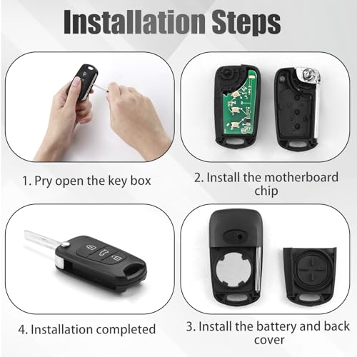 3 Buttons Car Key Case Replacement for Hyundai i20 i30 i35 iX20 iX35 and for Kia Ceed Soul Sportage Venga Remote Control Folding Car Key Shell Case include Removal Tool - Image 3