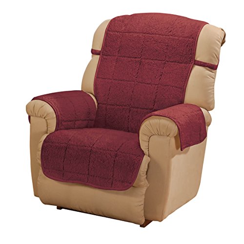 OakRidge Bradley Sherpa Recliner Protector - Slipcover - Burgandy