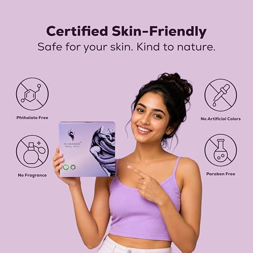 Image of Flawsome Ultra Soft Sanitary Pads| Plant Based, Biodegradable | Pads - XXL (320mm, Light-Medium Flow) | Rash-Free, Leak-Proof & Breathable | 100% Toxin-Free | Extra Absorbent with Disposal Pouch (XXL, Pack of 10)
