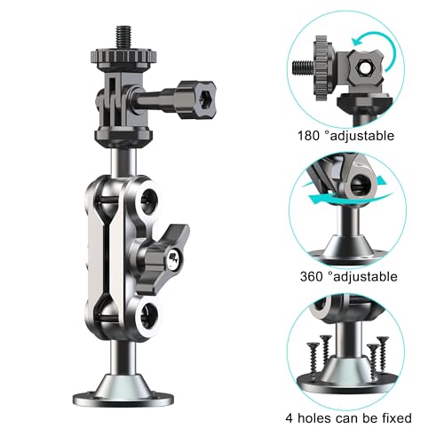 Support mural universel bras métallique réglable fixation stable double rotule GoPro - 2