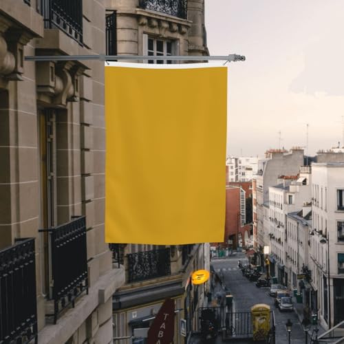 Drapeau extérieur double face robuste moutarde avec oeillets en laiton - 6